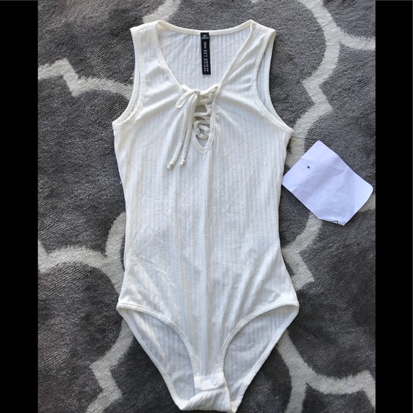 Pants - 🎈 Made in USA white body suit tank top sexy NWT S
